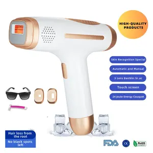 IPL Hair Removal Device Ice Cooling Laser Hair Removal System, SHR Technology, Skin Sensor, Dual Lights, 5 Energy Levels, 999K Flashes, Painless Long-Lasting Hair Reduction for Women & Men Full Body Face Bikini Underarms Epilator