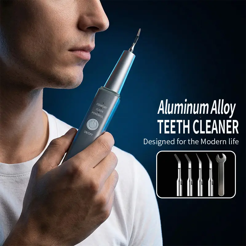 Rechargeable Ultrasonic Dental Cleaner Kit - Tartar & Plaque Remover, Oral Cleansing Tool with LED Illumination, 3 Adjustable Modes, Teeth Whitening Function, Father's Day Gift for Home Oral Care (Personal Care Appliance), Removes Plaque, Personal Care Ap