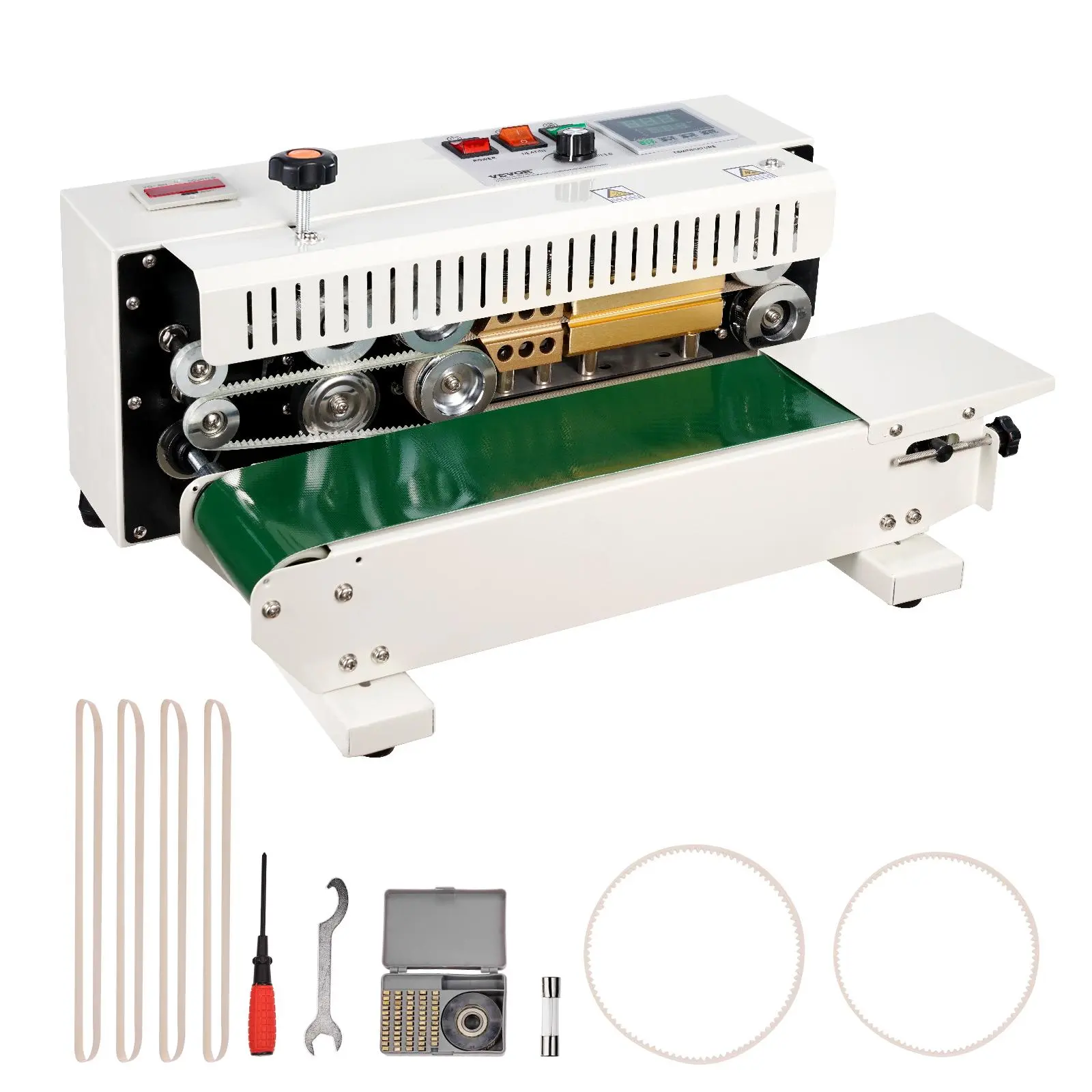 【Summerfinds】VEVOR Continuous Bag Band Sealing Machine,  , 0.24-0.47 in/6-12 mm Seal Width, Horizontal Band Sealer Machine with Digital Temperature Control, Bag Sealer for 0.02-0.8 mm Plastic Bags with Count Function