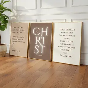 Artful Scripture Wall Art Minimalistic Christianity Decor Bible Verse Gallery Boho Christian Set