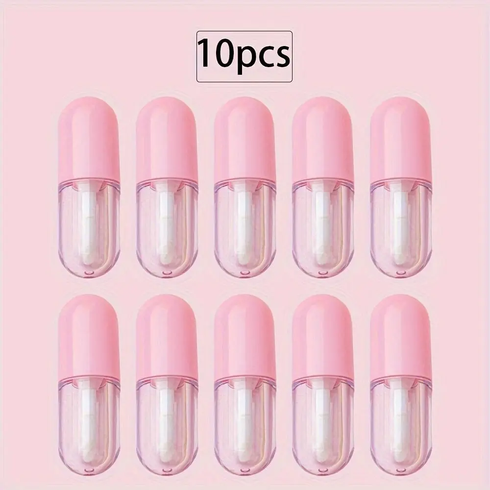 10pcs 0.07oz Refillable Design Mini Lip Gloss Tube And Balm Bottle DIY Lip Oil Travel Clear Lipstick Container Set Lip Balm Containers Makeup Accessories For Women