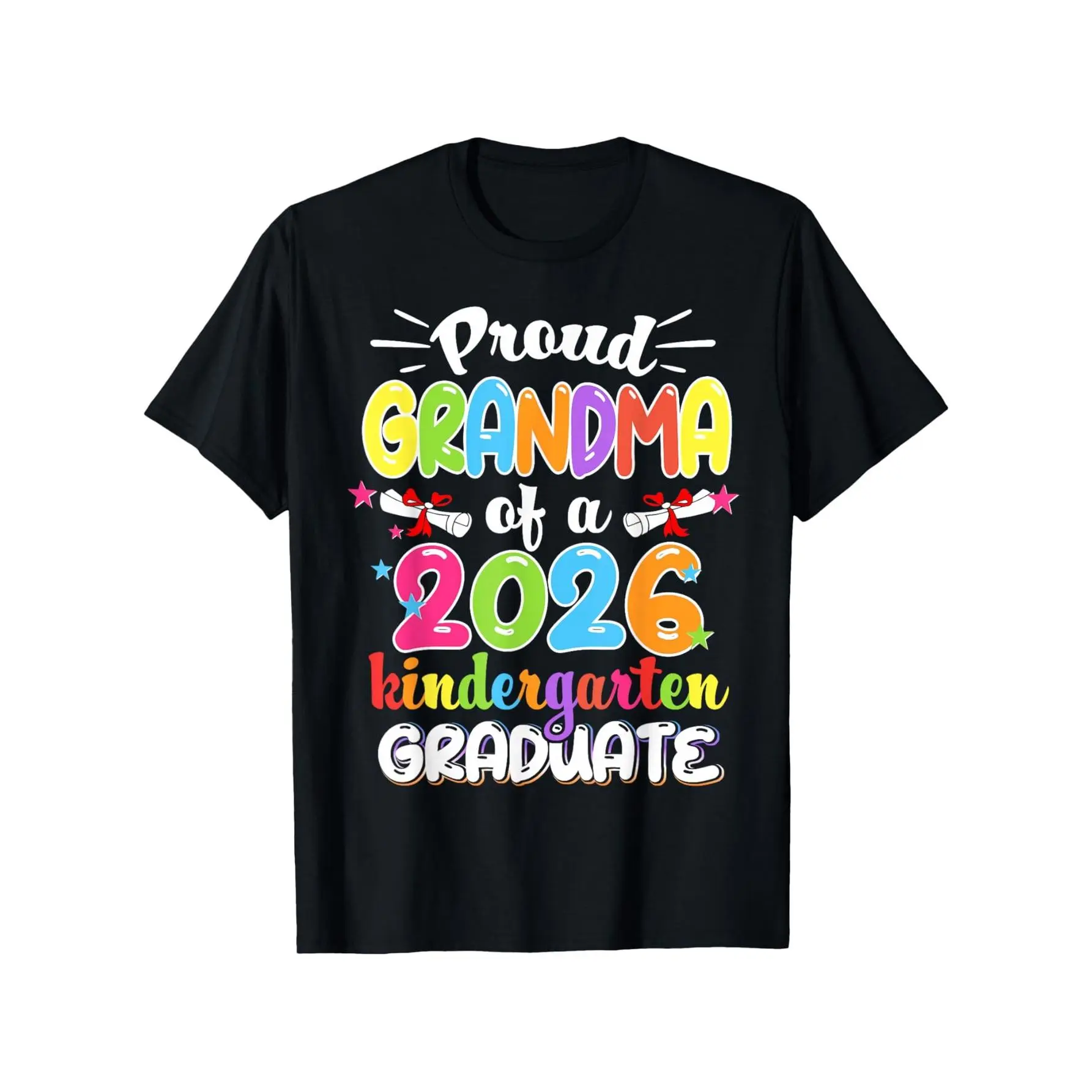 [100% Cotton] 100% Cotton Funny Proud Grandma of a Class of 2026 Kindergarten Graduate T-Shirt, Graphic Tees Men, T-shirt, Funny Tshirt, 100% Cotton, S-XXXXXL, PLUS SIZE Oversized Vintage
