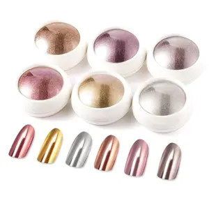 100% Metallic Effect Gold Chrome Nail Powder BISHENGYF: Holographic Mirror Glitter Gold Chrome Pigment Manicure Silver Copper Rose Gold Chrome Nail Powder for Nails Art DIY Decoration Gift