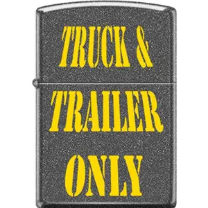 Zippo Lighter - Truck & Trailer Only Iron Stone Finish Windproof All Metal Construction Refillable Lifetime Guarantee Made in USA