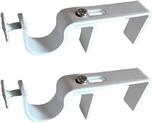 NoNo Bracket - No Drill Curtain Rod Bracket Attachment over Blinds (White)