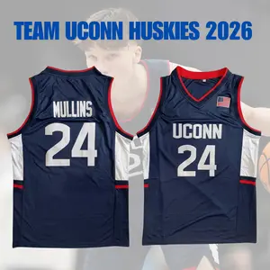 [CUSTOM NAME] Men's Team Uconn Husky 2026 Limited Basketball V-neck Mesh Jersey Shirt