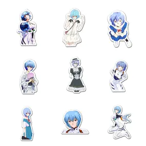 Rei Ayanami Sticker Pack 9 PCS Vinyl, Anime Car Wall Kid Phone Book Stickers, Funny Sticker Decal Decor