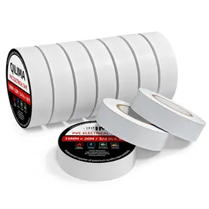 10 Rolls White Electrical Tape, Professional PVC  Insulation,  & Flame Retardant Rated to 176?F, Ideal for Household Wire Labeling, Marine & Outdoor Projects