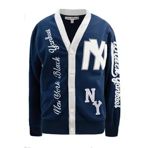 Men's Baseball Team Chenille Patch Embroidery Cardigan