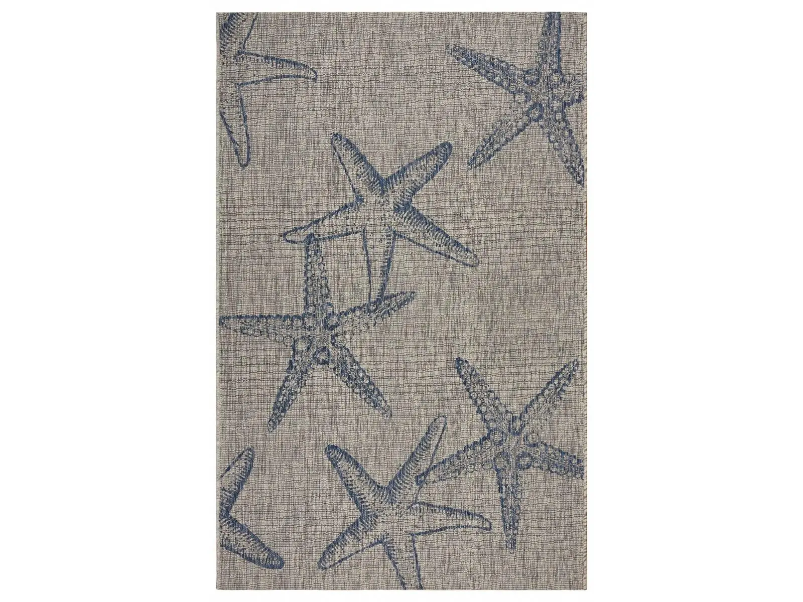 212 MAIN Stain Resistant Nautical Area Rug, 8x9 ft. Rectangle Low Pile Coastal Theme Indoor/Outdoor Rug (Model 393740), Stain Resistant Rug, Nautical Area Rugs