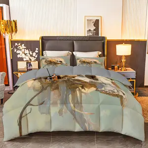 3pcs (1 comforter + 2 pillowcases) Boho - Inspired Bedding Set, All - Season Soft & Fluffy, Hypoallergenic, Wrinkle - Resistant, Easy - Care, Queen/King/Full Size, Unique Skull & Flower Pattern, High - Quality Durable Fabric for Bedroom, Guest Room,