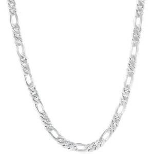 Mens Figaro 14k Gold (43gram) or Platinum (80gram) 5.5mm Link Chain Necklace 24"