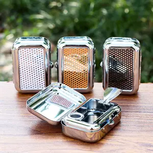 Portable Metal Ashtray – Small Outdoor Pocket Ash Tray,portable ashtray metal, small pocket ashtray, outdoor cigarette ash tray, tiktok portable ashtray, creative mini ashtray