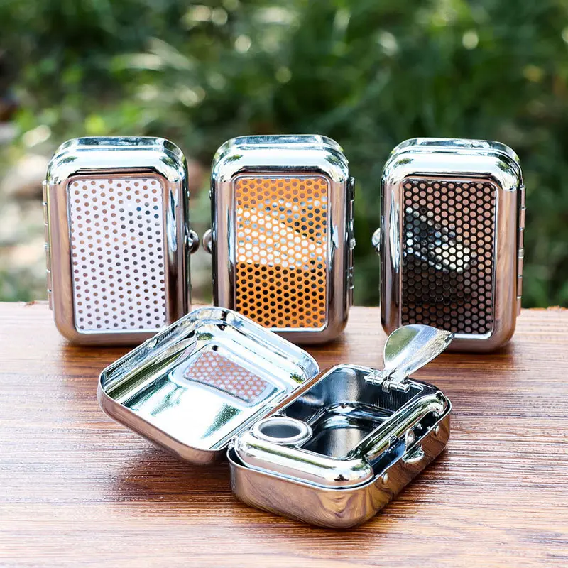 Portable Metal Ashtray – Small Outdoor Pocket Ash Tray,portable ashtray metal, small pocket ashtray, outdoor cigarette ash tray, tiktok portable ashtray, creative mini ashtray