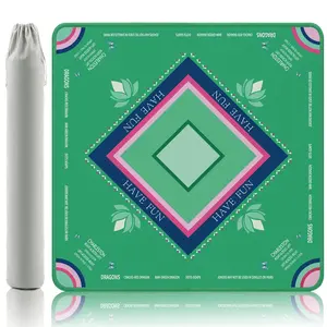 Poker Table Mat Large Non-Slip Portable Party Card Game Mat with Carry Bag - Colorful Have Fun Design for Texas Hold'em Game Night Playing Cards