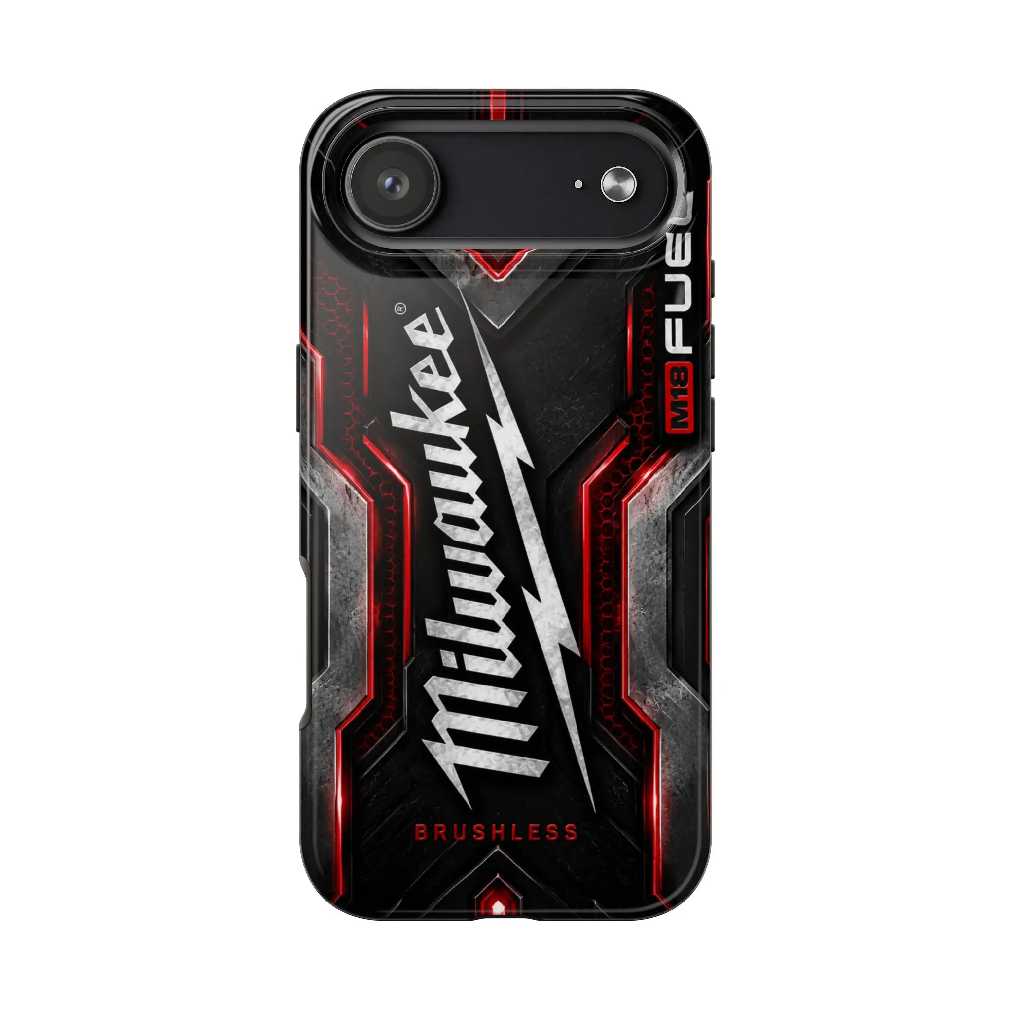 Milwaukee M18 Fuel Inspired Phone Case, Heavy Duty Tool Style Protective Case, Red Black Industrial Design, Tough Worksite Phone Cover, Gift for Contractor Mechanic Electrician