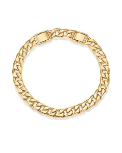 PAVOI 14K Gold Plated Chunky Curb Chain Anklet for Women - Lightweight Flat Curb Link Chain Anklets - Trendy Summer Gold Jewelry