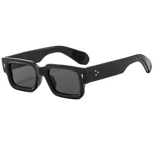 2PCS Y2K Retro Square Sunglasses 2-Pack for Women Men, Black & Clear Frames UV400 Protection Vintage Trendy Eyewear Perfect for Summer Beach Vacation Casual Street Fashion