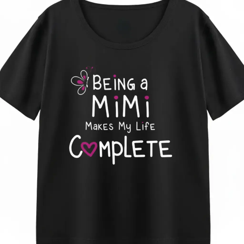 MiMi Tshirt Cute Graphic Tee Womenswear Summer Casual Shortsleeve Butterfly Love Heart Grandma Design Gift For Granddaughters Oversized Comfy Top