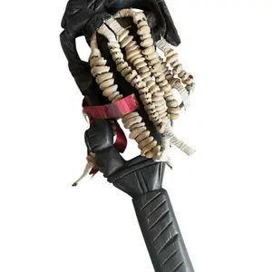 Elegua Eshu Eshu Alaje Staff Santeria Ifa Osha Palo Decor - Modern Wooden Doll with Unique Features