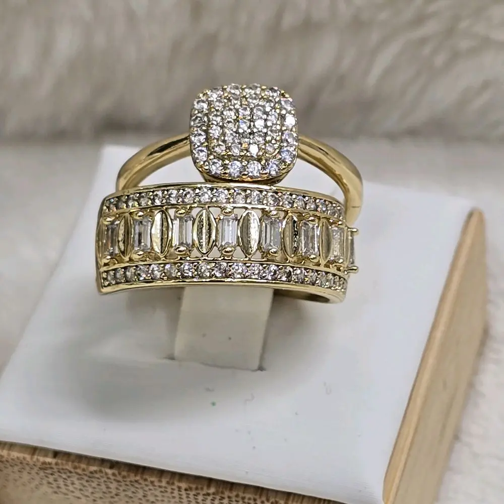 # 0176 Anillo de matrimonio adiamantados Elegantes OROLAMINADO High-Quality 14k