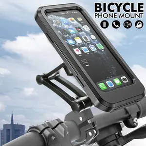 Waterproof Bike Phone Mount, Touchscreen Bicycle Holder, Universal Waterproof Case, 360° Rotatable Motorcycle Scooter Atv MTB Stand, Motorcycle Accessories