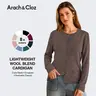 Arach&Cloz Women's 2026 Spring Lightweight Cropped Cardigan Long Sleeve Crew Neck Bolero Shrug Casual Top