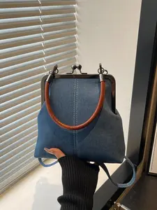 Vintage Denim Crossbody Bag, Casual Retro Style, Handheld Shoulder Bag, Stylish Crossbody, Fashionable Shoulder Bag, Handheld Bag Purse, Enhances Everyday Aesthetic, Perfect for Daily Use, Cross Body Bags