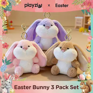 【Easter Bunny Pack】Cute big-eared rabbit keychain, bag hanging decoration, suitable for girls and women, gift item