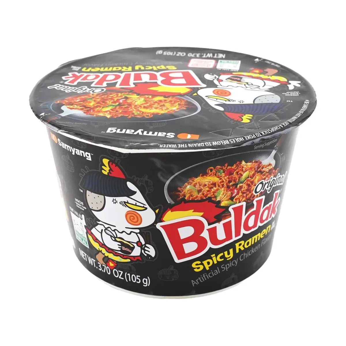 Samyang Korean Spicy Chicken Ramen - Original Buldak Stir Fried Noodles Big Bowl 105g