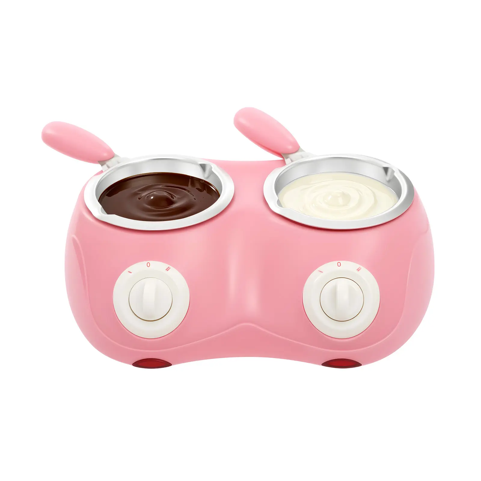 Electric Dual-Basin Chocolate Melting Pot - 2-Pot, Dual Temp Control (109.4°F/140°F), Complete Accessories (Molds, Forks, Spatula, Drying Mat) for Home Kitchen, Baking, DIY Candy Dessert Crafting