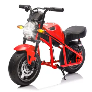 XL Kids Street-Style Electric Motorcycle - Black, 42.52x22.83x28.35in, 24V 300W Motor, 11.18 MPH Full Twist Throttle, 14in EVA Wide Wheels, Dual Suspension, Music & Lights, Lead-Acid Battery, Polypropylene Plastic, for Age 6+