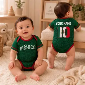 Custom Mexico 2026 World Soccer Baby Suit, Mexico Inspired Infant Jersey, Sports Fan Gift, Baby Shower Gift D02