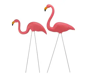 Northlight Set of 2 Tropical Pink Flamingo Outdoor Lawn