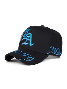 Unisex Gothic La Angel Five-Sided Baseball Cap, Adjustable Sun Protection Casual Trendy Hat for Spring & Fall, Outdoor Travel Beach Vacation