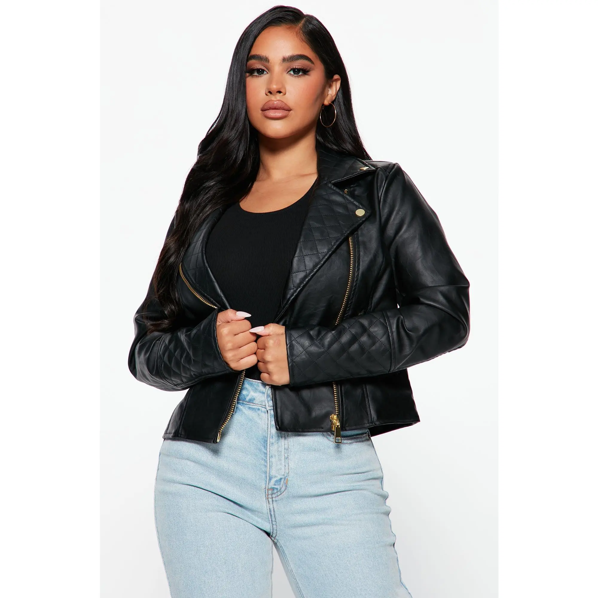 Out For A Ride Vegan Leather Moto Jacket - Black
