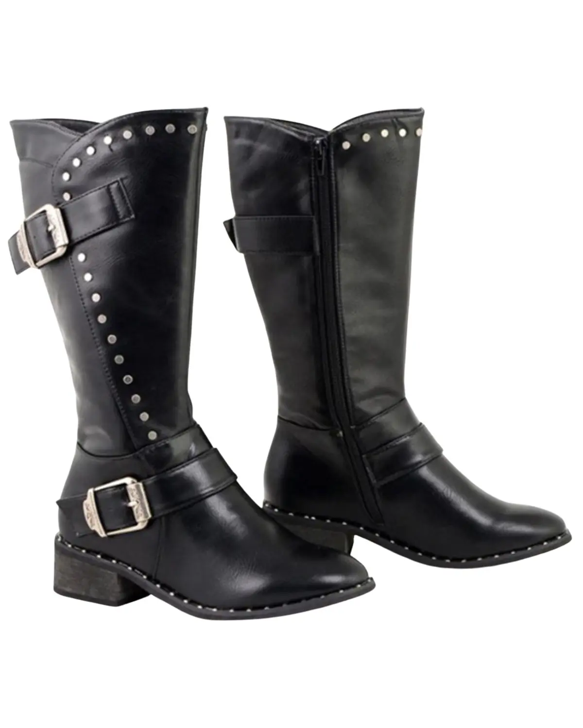 Milwaukee Leather Women's Women'S Studded Boot Round Toe - Mbl9423