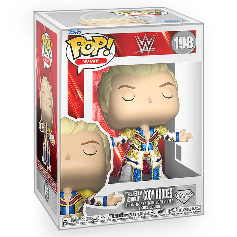 Funko POP Wrestling: WWE - Cody Rhodes "The American Nightmare" Diamond Glitter Vinyl Figure with Epic Collectibles Premium Box Protector Included