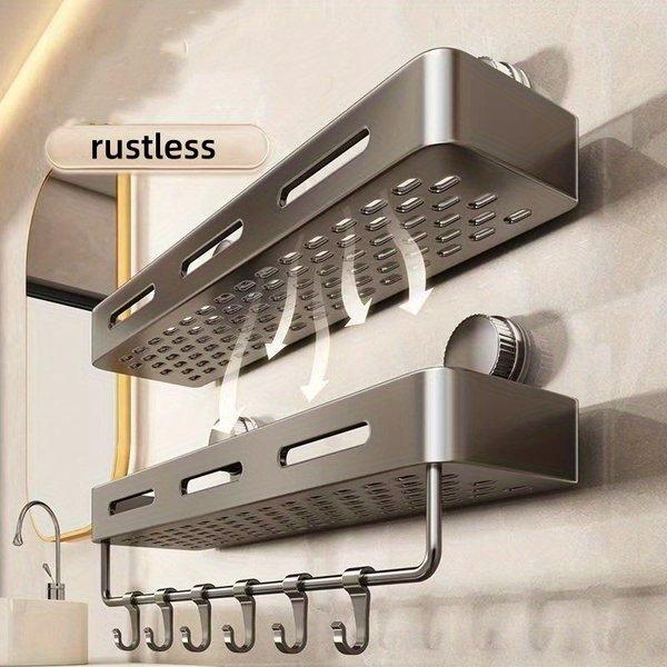 Heavy Duty Suction Cup Shower Shelf – Wall Mounted Bathroom Organizer, Rust Resistant Storage Rack for Shampoo Soap, Space Saving Shower Caddy Heavy Duty Suction Cup Shower Shelf – Wall Mounted Bathroom Organizer, Rust Resistant Storage Rack for Shampoo Soap, Space Saving Shower Caddy