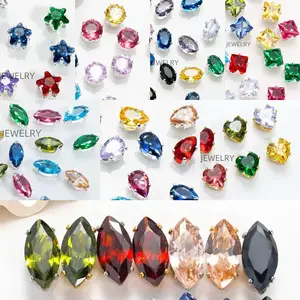 Kiki-A11-Shining Zircon Rhinestone Diamond Beads with 18k Gold/Silver Plated Claw