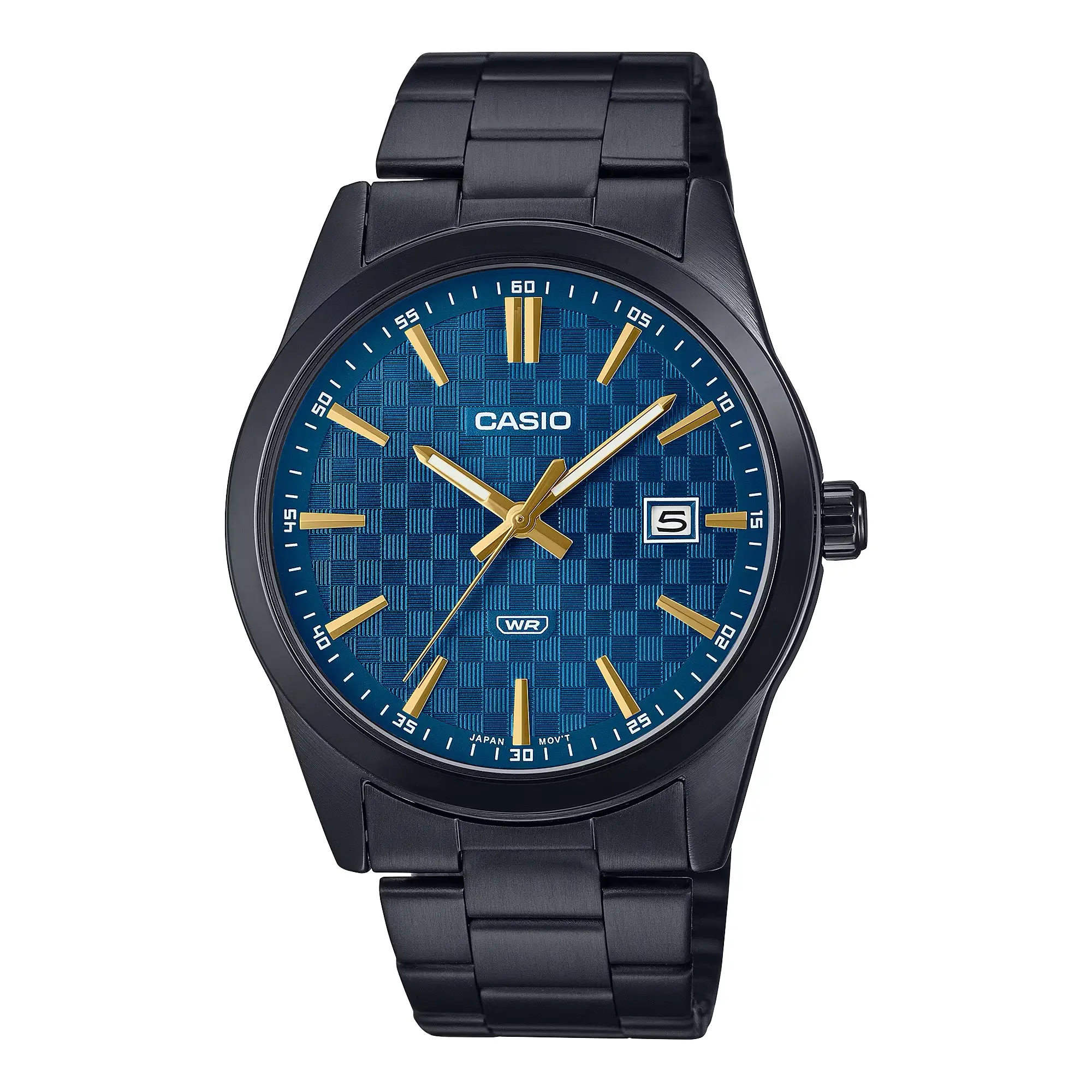 Casio Men’s Black Watch with Blue Dial - MTP-VD03B-2AUDF
