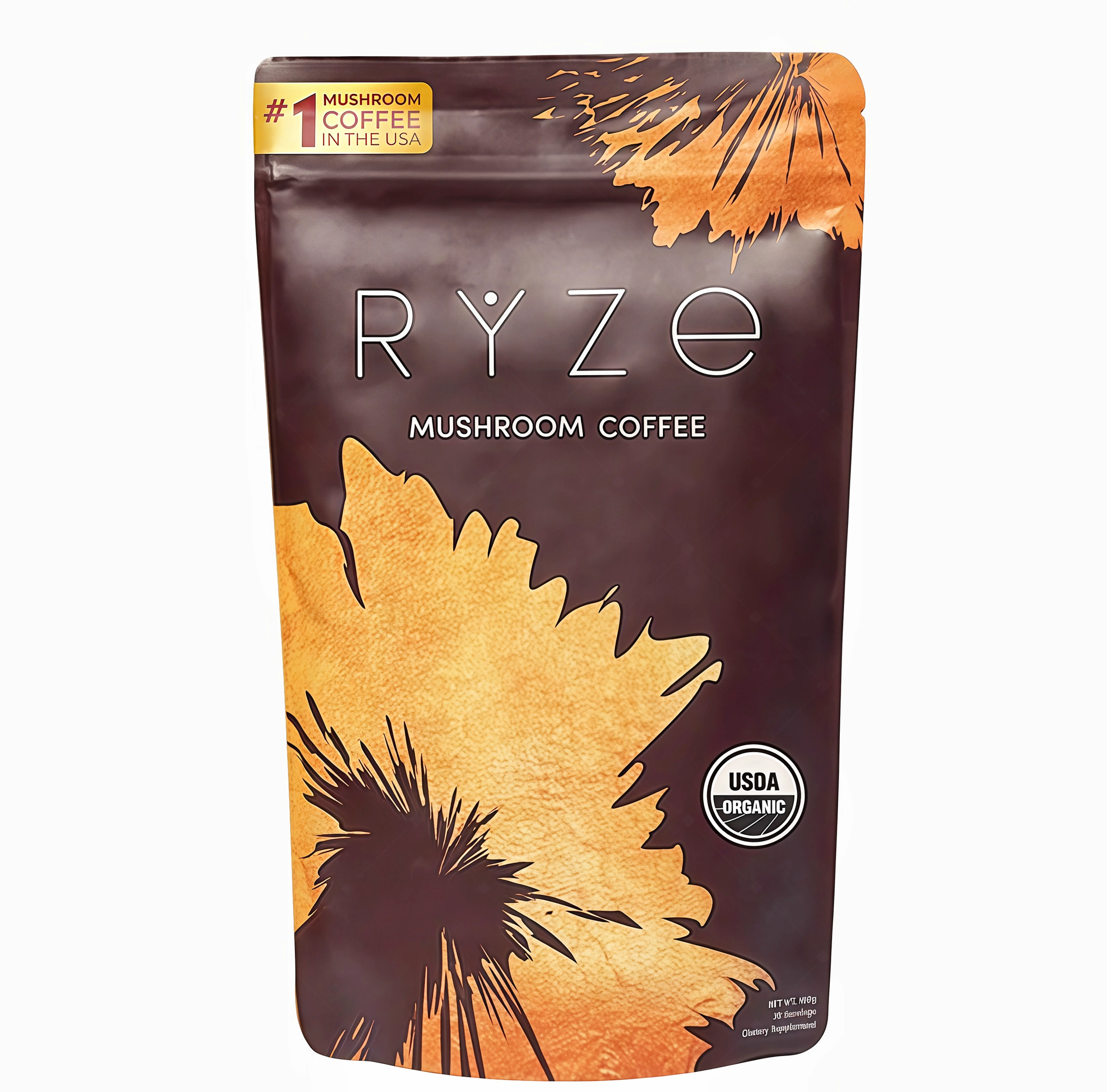 RYZE Mushroom Coffee USDA Organic with 6 Adaptogenic Mushrooms and MCT Oil HX USA Grown Instant Coffee for Better Energy, Focus, Digestion, Immunity with Turkey Tail, Shitake, Lion's Mane, 30 Servings Vitamin