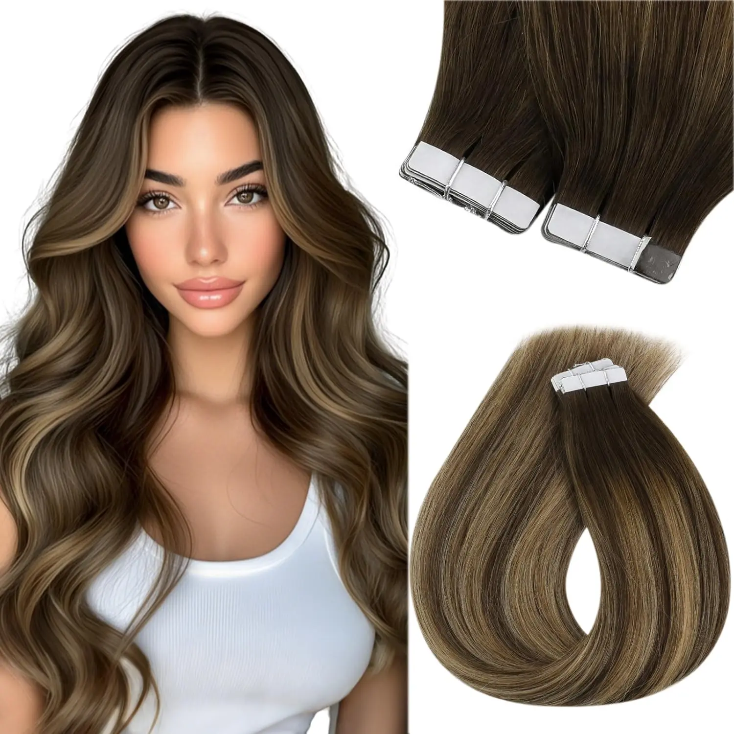#4/4/27 Dark Brown with Caramel Blonde Balayage