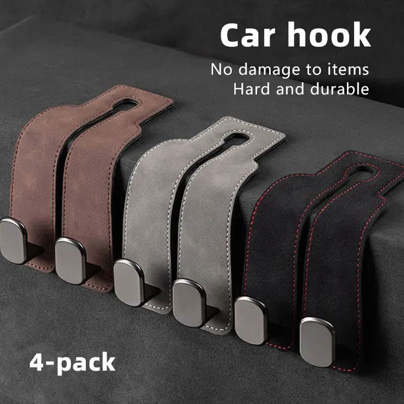 Car hook car seat back upgrade hidden double hook suede rear car bag storage hook Car Organization Accessories Car Organizers