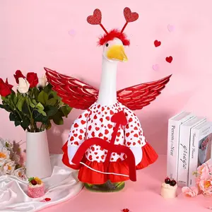 23-inch Porch Decoration goose doll costume, DIY toy Valentine's Day goose doll outfit, Cupid bow and arrow goose doll costume set.