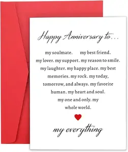 Anniversary Day Gifts for Women Men 1 Year Anniversary Day Gifts for Girlfriend Boyfriend One Year Wedding Anniversary for Couple 25th Paper Anniversary Cards for Husband Wife Valentines Easter Gifts