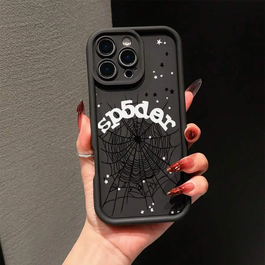 Spiderweb Pattern, Black Phone Case, Simple And Stylish, Excellent Drop Protection, Compatible With IPhone 11/12/13/14/15/17/Air/Pro/Plus/Pro Max And Galaxy S22/23/S24/S25/Ultra/FE/EDGE., Accessories, Smartphone