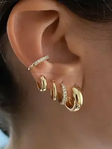 Women's Cubic Zirconia Earrings Set, Versatile Earrings, Daily Wear Jewelry for Women, Elegant Design for Casual & Formal Occasions, Earring Stacks