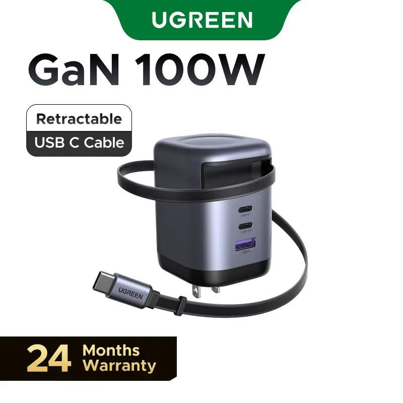 UGREEN USB C Charger Block 100W, 4-Port GaN Super Fast Charger, Type C Wall Charger Adapter with USB C Charging Cable for MacBook Pro/Air,iPad Pro, iPhone 17/16/15Pro and More，DealsForYouDays