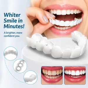 3-Pack 2026 New 60s Snap-On Teeth Veneers, Teeth Whitening Products, Soft Flexible Multi-Pack Whitening Covers - Perfect Fit for Fixing Gaps & Stains, No Pain, Natural White, Photo-Ready Confidence